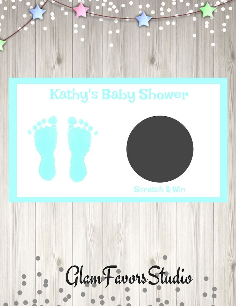 Custom Baby Shower Scratch off Ticket Baby Feet