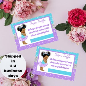 Diaper Raffle Ticket Baby Shower Diaper Raffle Ticket African American Princess Caucasian Baby Shower Diaper Raffle Tickets