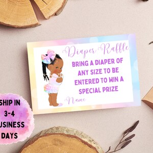 Diaper Raffle Ticket African American Rainbow Diaper Raffle Ticket Baby Shower Diaper Raffle Baby Shower Diaper Raffle Ticket