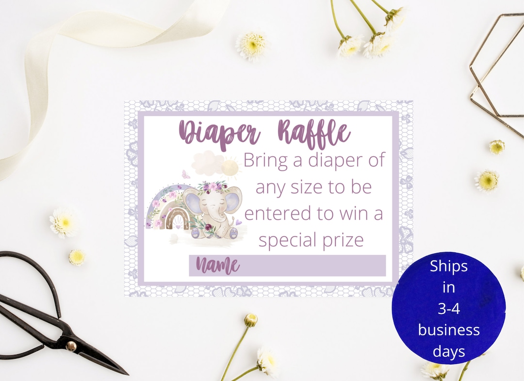 Diaper Raffle Tickets Boho Diaper Raffle Ticket Editable Diaper Raffle ...