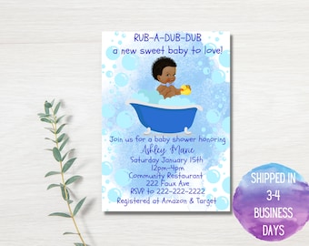 Rubber Duck Baby Shower Invitation, Rubber Duck Invitation, Rubber Duck Invite, Rubber Ducky Invitation