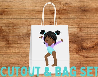 Gymnastics Goody Bags Gymnastics Favor Bag Gymnast Favor Cutouts Gymnastics Birthday Favors