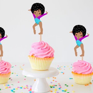 Gymnastic Birthday Toppers Gymnast Birthday Cupcake Toppers Gymnast Cake Toppers