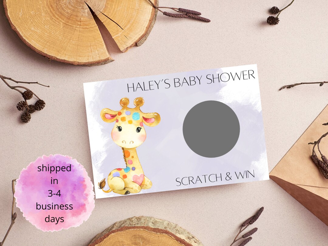 Custom Baby Shower Scratch off Ticket Personalized Baby Shower Scratch