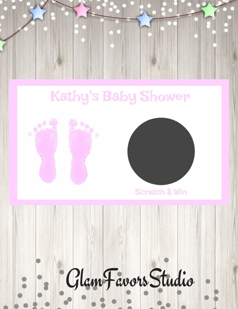 Custom Baby Shower Scratch off Ticket Baby Feet