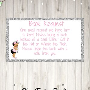 Custom Baby Shower Book Request Baby Girl Book Request