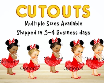 Baby Shower Centerpiece Cutouts African American Caucasian Baby Girl Centerpiece Cutout Baby Shower Centerpiece favors