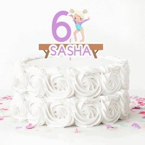 Gymnastics Cake Topper Gymnastics Cake Toppers Custom Gymnastics Cake Topper Gymnastics Cake Decor Blonde Gymnast Cake Topper
