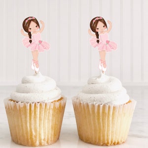 Ballerina Cupcake Toppers Ballerina Cake Toppers Ballerina Cupcake Favors Ballerina Cupcake Favor Ballet Cupcake Toppers