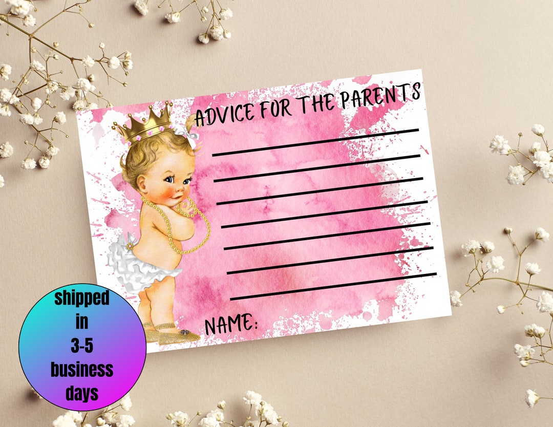 Printed Baby Shower Advice Cards Baby Shower Advice Card Etsy