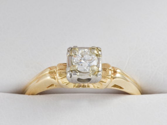 1930s, 1940s Art Deco Engagement Ring; .28 ctw  S… - image 6