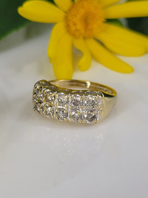 c. 1930s - 1940s 14K Yellow Gold Ten Diamond; Est… - image 1