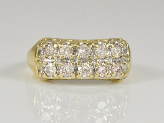 c. 1930s - 1940s 14K Yellow Gold Ten Diamond; Est… - image 2