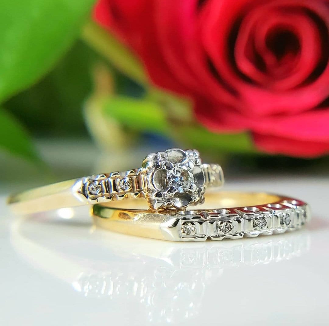 Katrina Two Toned Wedding Ring | Golconda Jewels