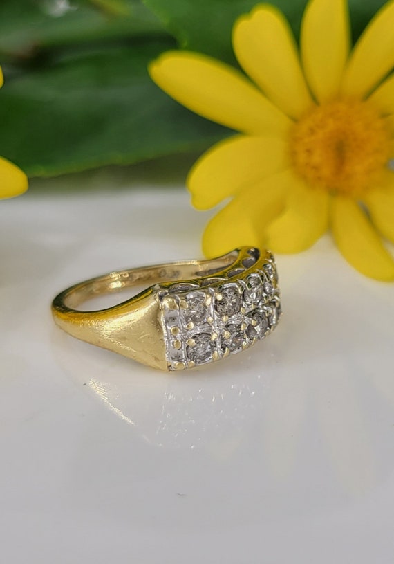 c. 1930s - 1940s 14K Yellow Gold Ten Diamond; Est… - image 3