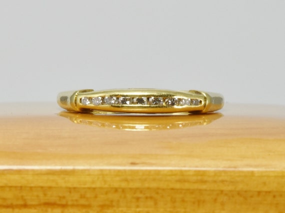 c. 1930s - 1940s 18K Yellow Gold Nine Diamond  Wo… - image 2