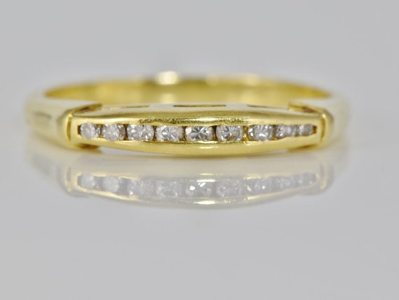 c. 1930s - 1940s 18K Yellow Gold Nine Diamond  Wo… - image 1
