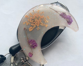 Purple and Orange Resin Badge Holder