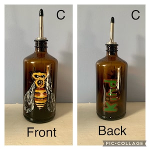 Hand Painted Bee Bottle Oil/Vinegar Dispenser