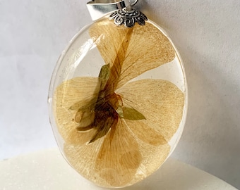 Yellow Pansy Resin Pendant