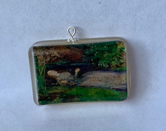 Ophelia Painting Resin Necklace Pendant