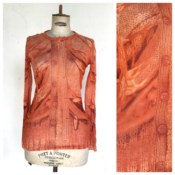 Jean Paul Gaultier JPG Mesh Illusion Peach 1990 Me