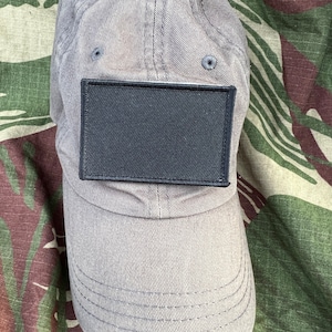 Pre Made Blank Patch For Cap Hook Loop 2&quot; x 3&quot; All black Includes free tac down stitch file NO CAP INCLUDED