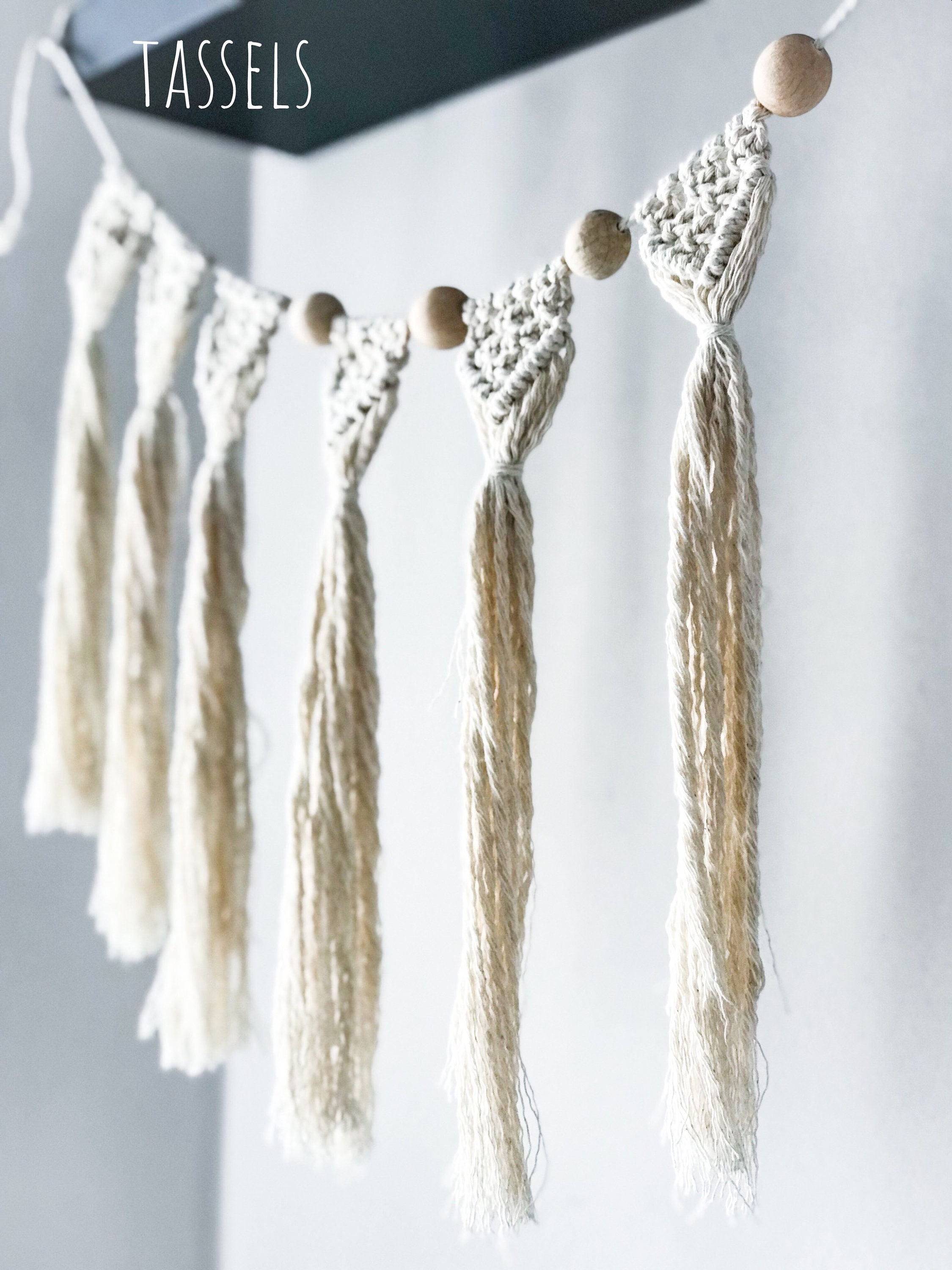 Macrame tassels garland Scandinavian decor Modern macrame Etsy