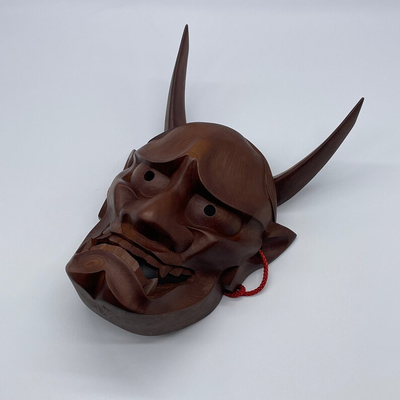 Traditional Japanese Hannya Mask Noh Oni Demon Creepy Smile Etsy