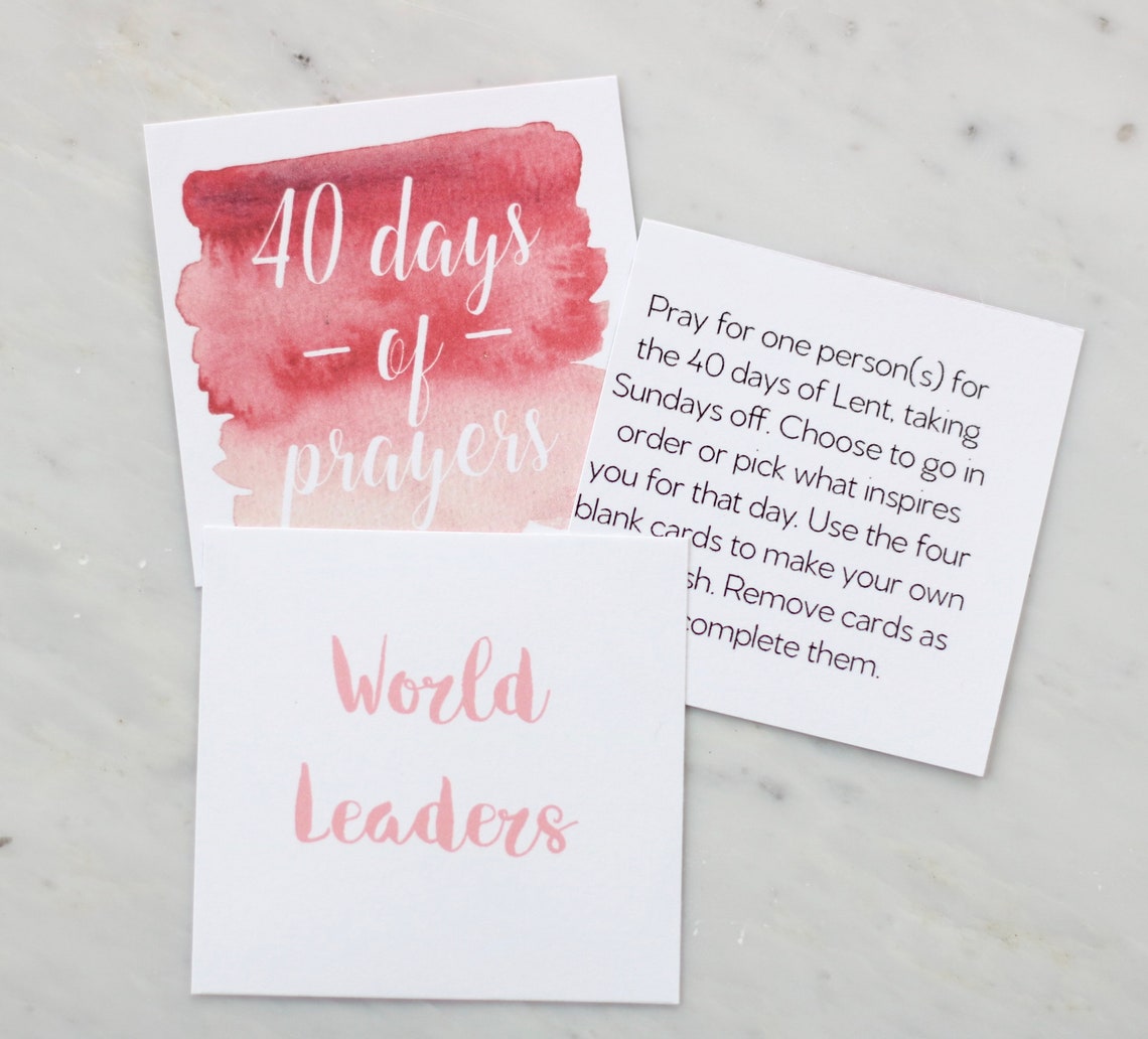 40 Days of Prayers Card Set Lent Activity Catholic Home Etsy 40 Days of Prayers Card Set Lent Activity Catholic Home Etsy