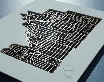 Pascoe Vale 3044. Superb, laser cut wall decoration in MDF, acrylic & matte black backing.