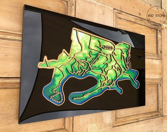 North Warrandyte 3113, Victoria. Laser cut, street map, wall decoration.