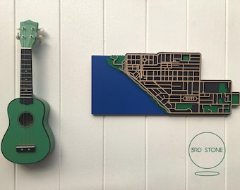 Sandringham 3191. Superb, laser cut wall decoration in painted matte black, green & blue.