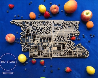 Reservoir 3073, Victoria. Laser cut, street map, wall decoration.