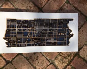 FREE delivery and 50.00 CASHBACK offer! Preston 3072, Victoria. Laser cut, street map, wall decoration in MDF & bamboo.