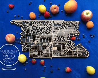 50% off!! Reservoir 3073, Victoria. Laser cut, street map, wall decoration. 1 only!