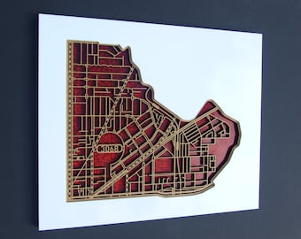 North Fitzroy / Clifton Hill 3068, Victoria. Laser cut, street map, wall decoration.