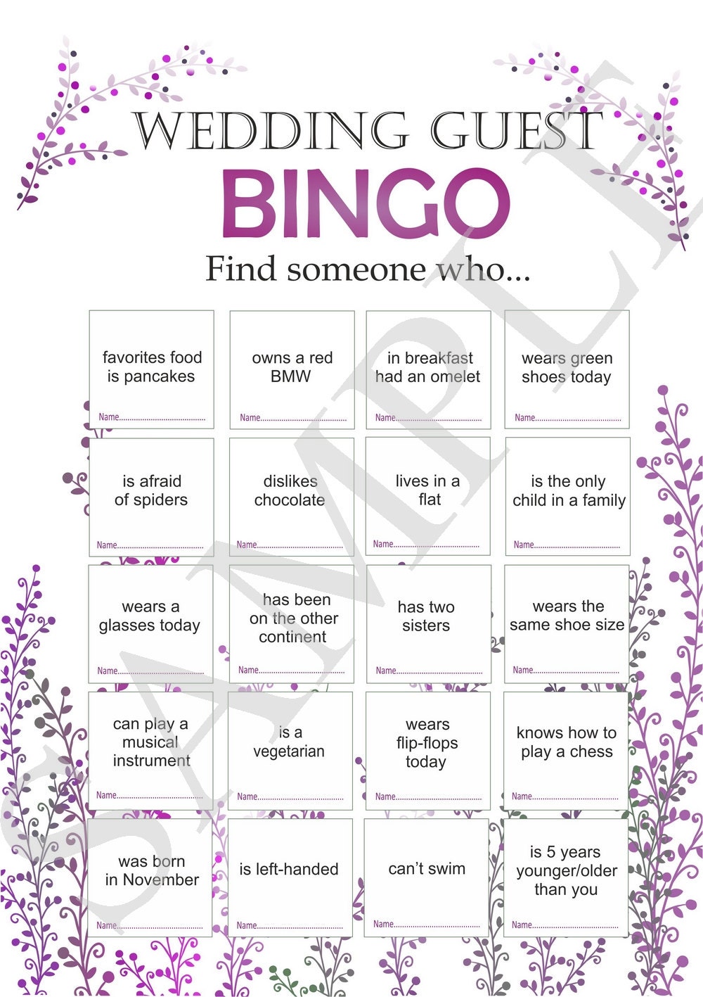 wedding reception games customized wedding game wedding etsy