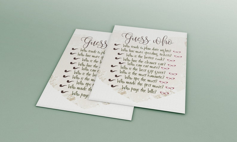 Printable Wedding Game Guess Who Etsy