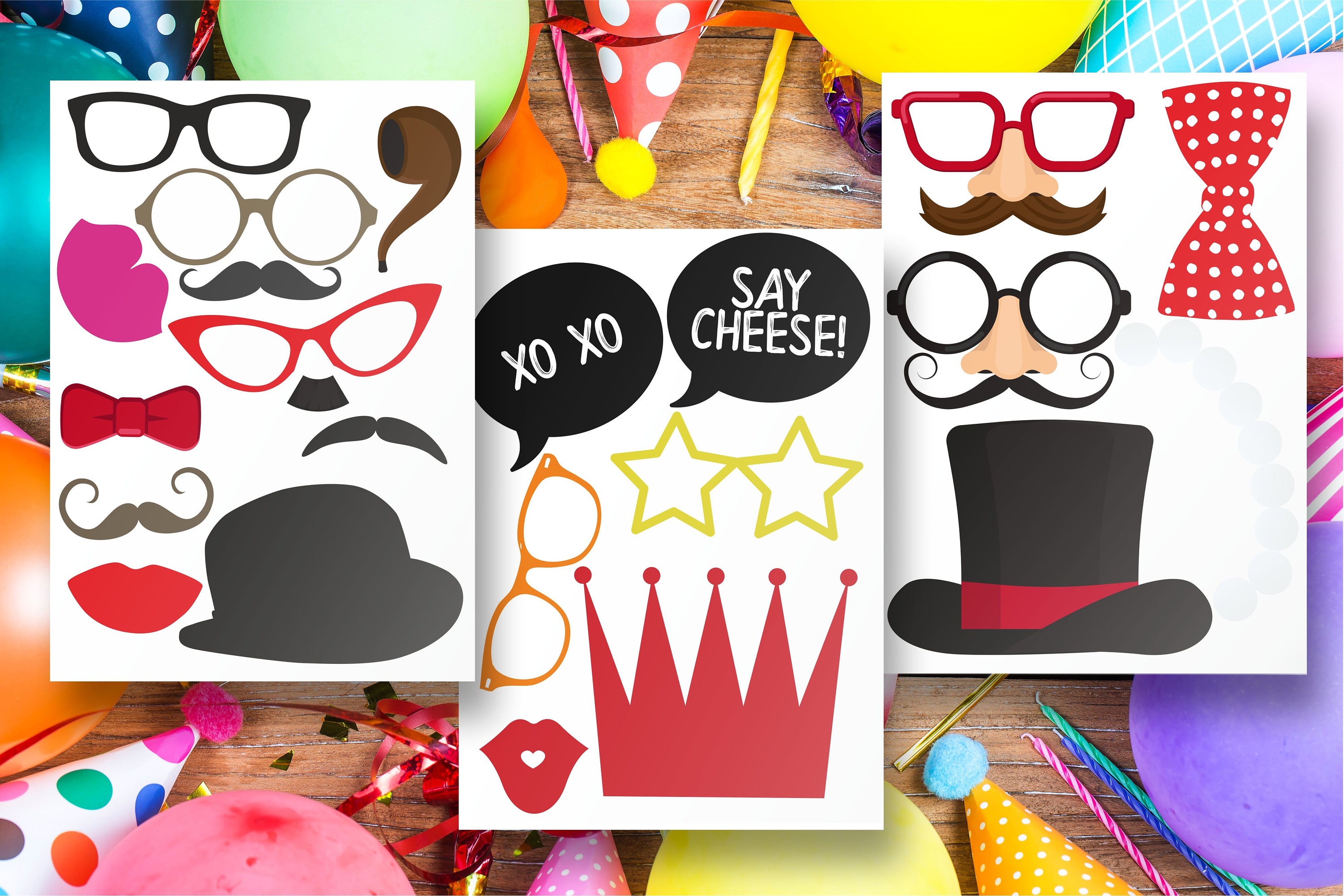 Printable Photo Props Printable Birthday Props Digital | Etsy