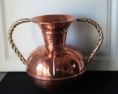 Double Handles French Copper and Brass Jug, Vase, Pot Lecellier Villedieu French vintage French décor Vase Pot en Cuivre