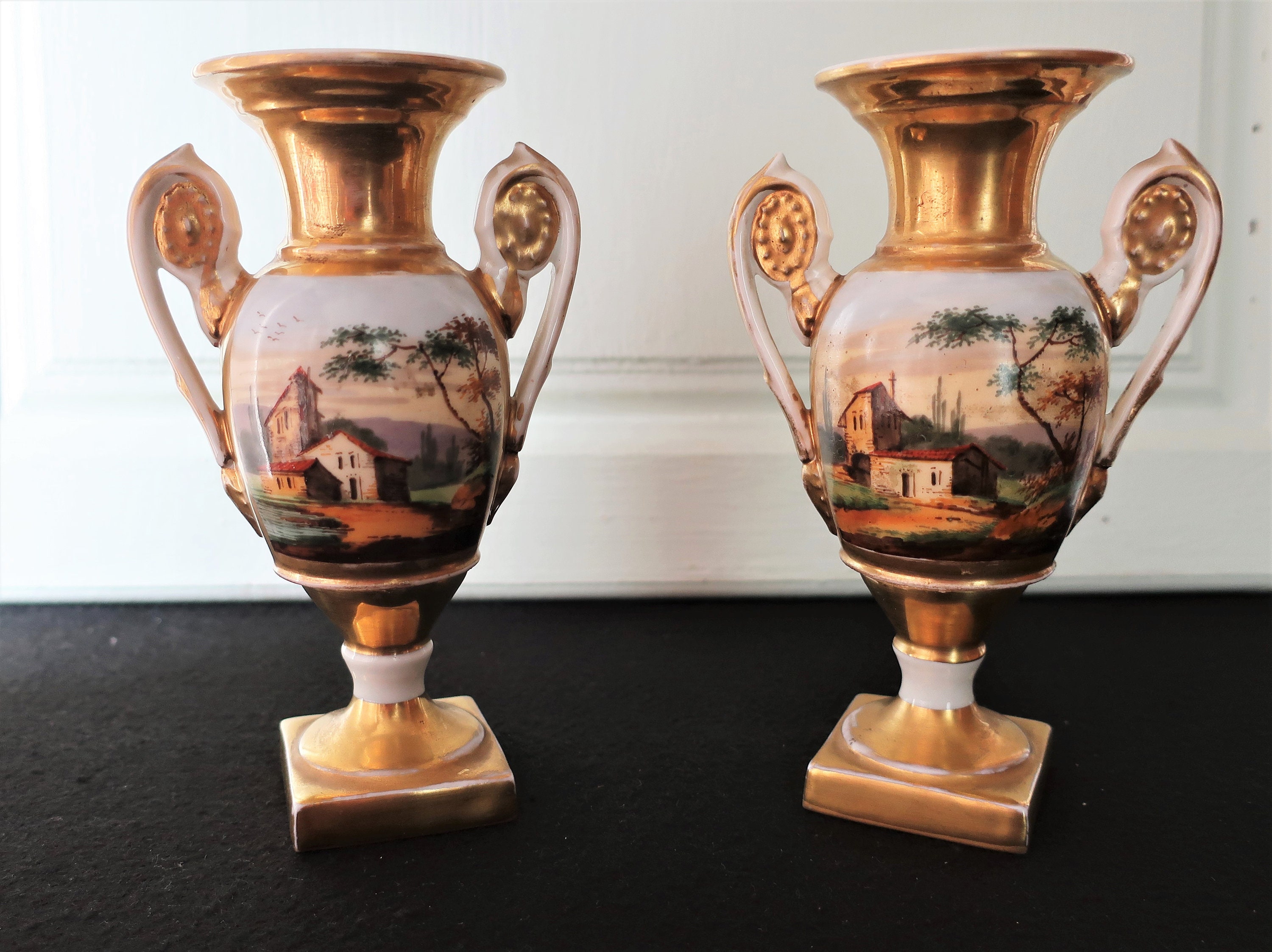 A Pair of Hand Painted Limoges Vases Etsy