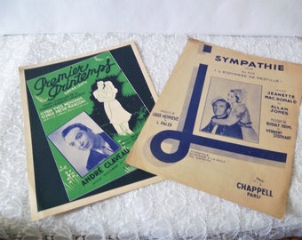 Premier printemps André Claveau 1950, Sympathie Jeanette MacDonald 1937 - Chansons anciennes et partitions de musique