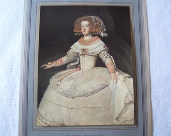 Vintage art print- Velazquez infant Marie–Therese from the Vienna Museum
