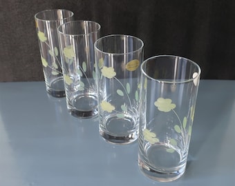 Set of 4 highball long drink etched glasses – Handmade Italy