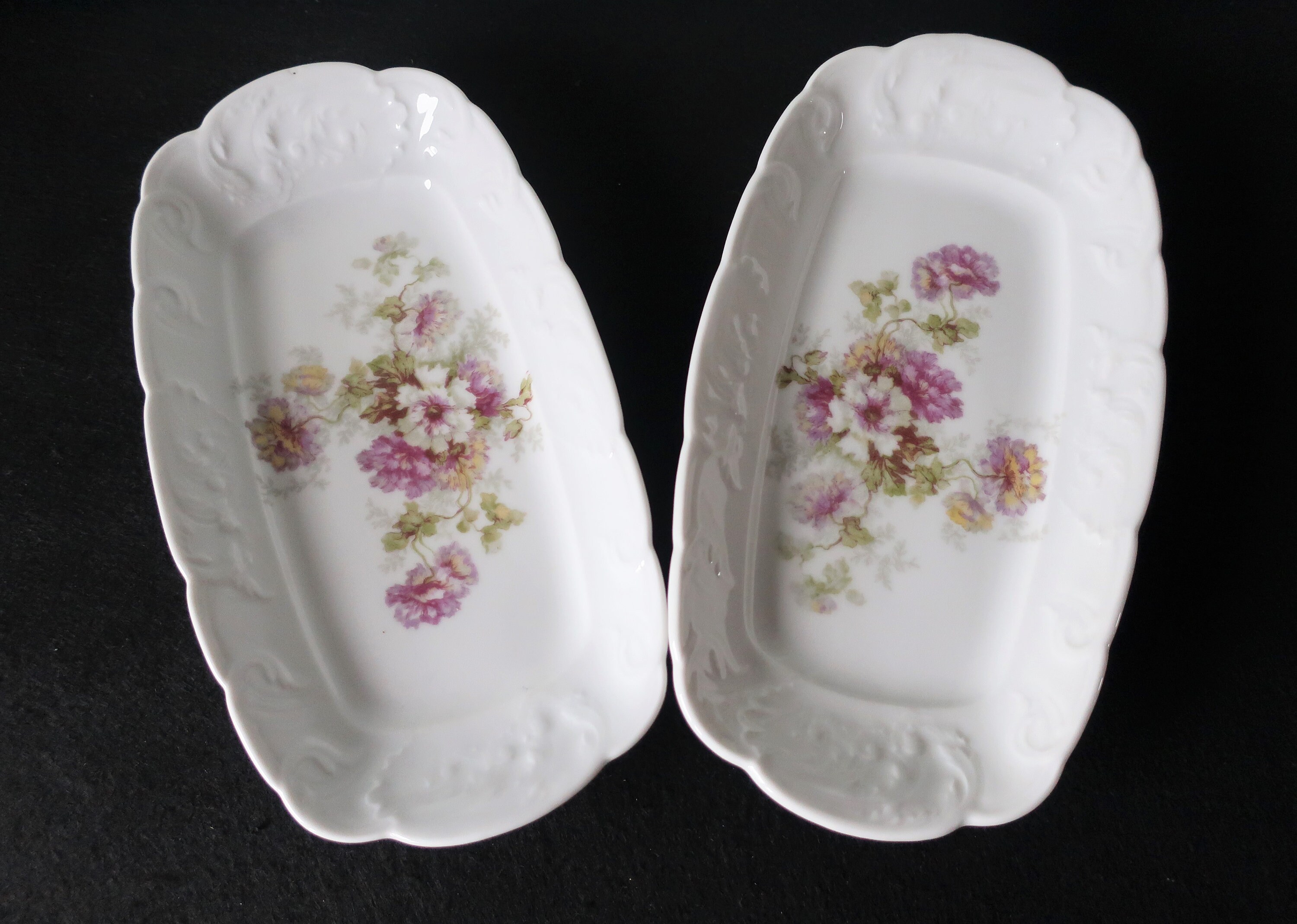 Lot de 2 X Raviers Limoges Aux Lions Faience Paris