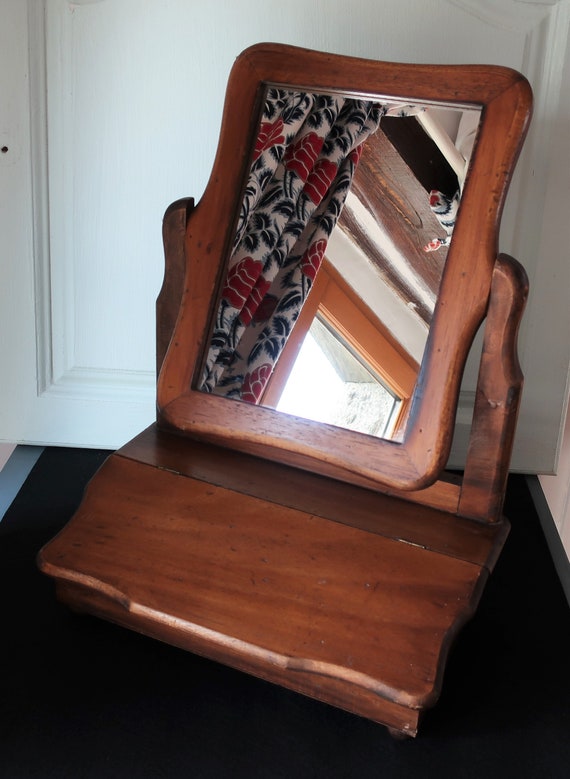 Dressing Table Mirror With Wooden Frame And Storage Dressing Table Mirror With Wooden Frame