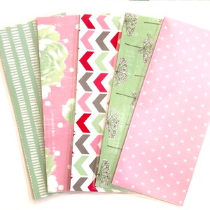 5 Laminated Cash Envelopes: Mint Berry Set #2