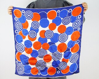 Psychedelic clothing - 60's style, shawl, vintage scarf square scarf, optical art swirl