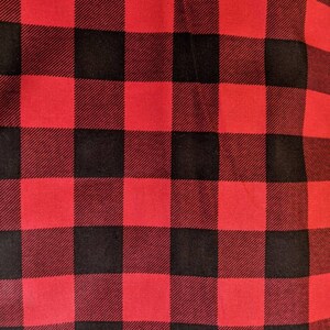 Red and Black Buffalo Plaid 100% Cotton fabric by the yard